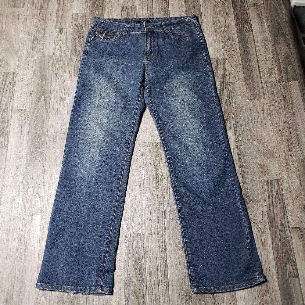 Bogari Womens Size 6 Button Pocket Denim Blue Jean Pants
